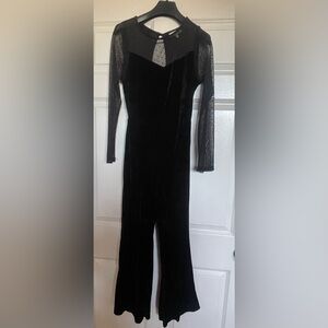 Monteau Los Angeles velvet jumper, size medium, worn once open back with tie